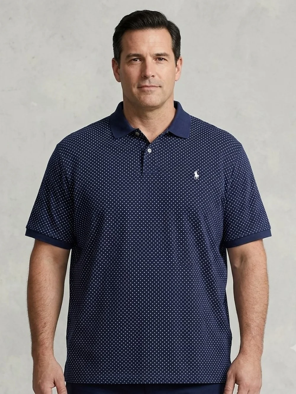 Polo Ralph Lauren Men’s XXL Classic Fit Polka Dot Short Sleeve Polo Shirt Navy